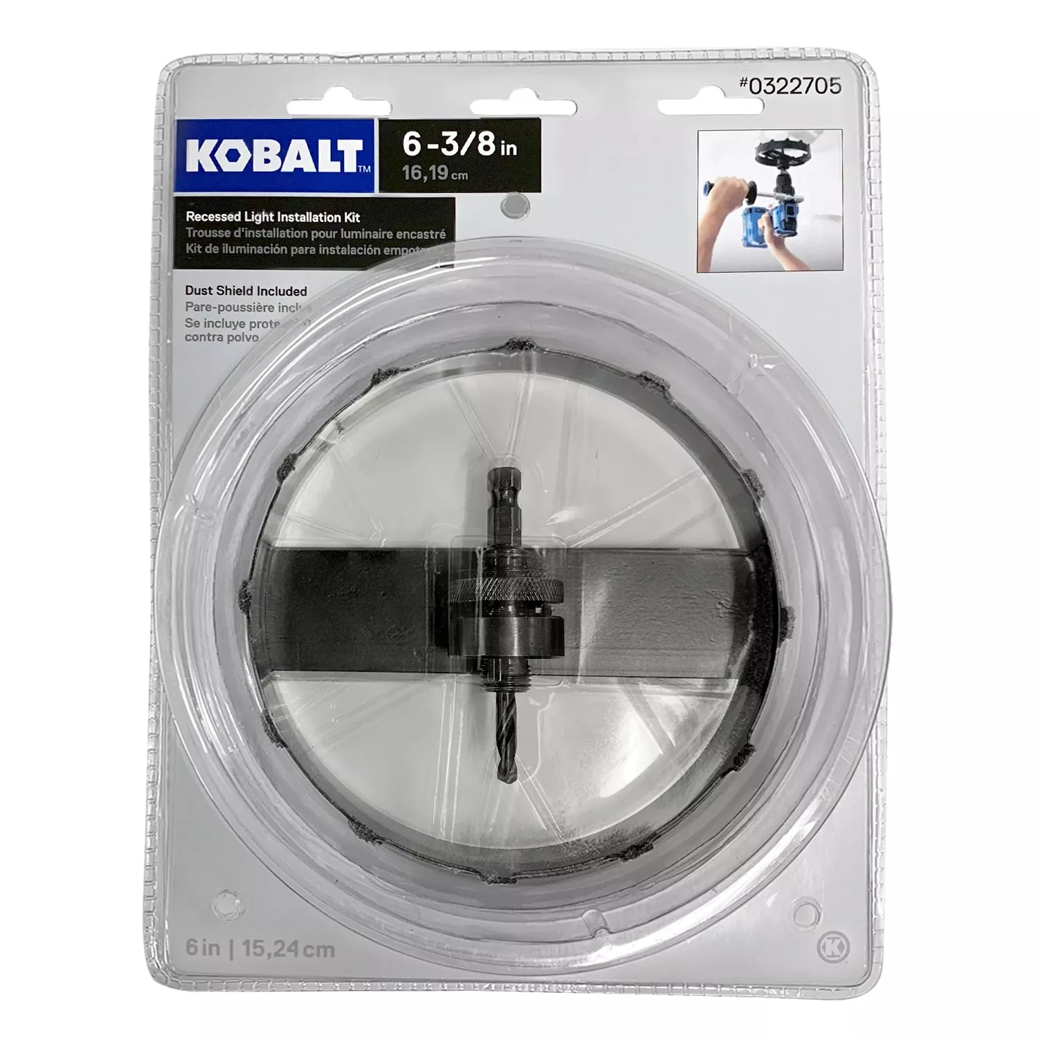 Kobalt 6-3/8-in Carbide-Grit Arbored Recessed Lighting Hole Saw - Power Tool Accessories