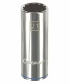Kobalt Metric 1/2-in Drive 12-point 21-mm Deep Socket - Hand Tools