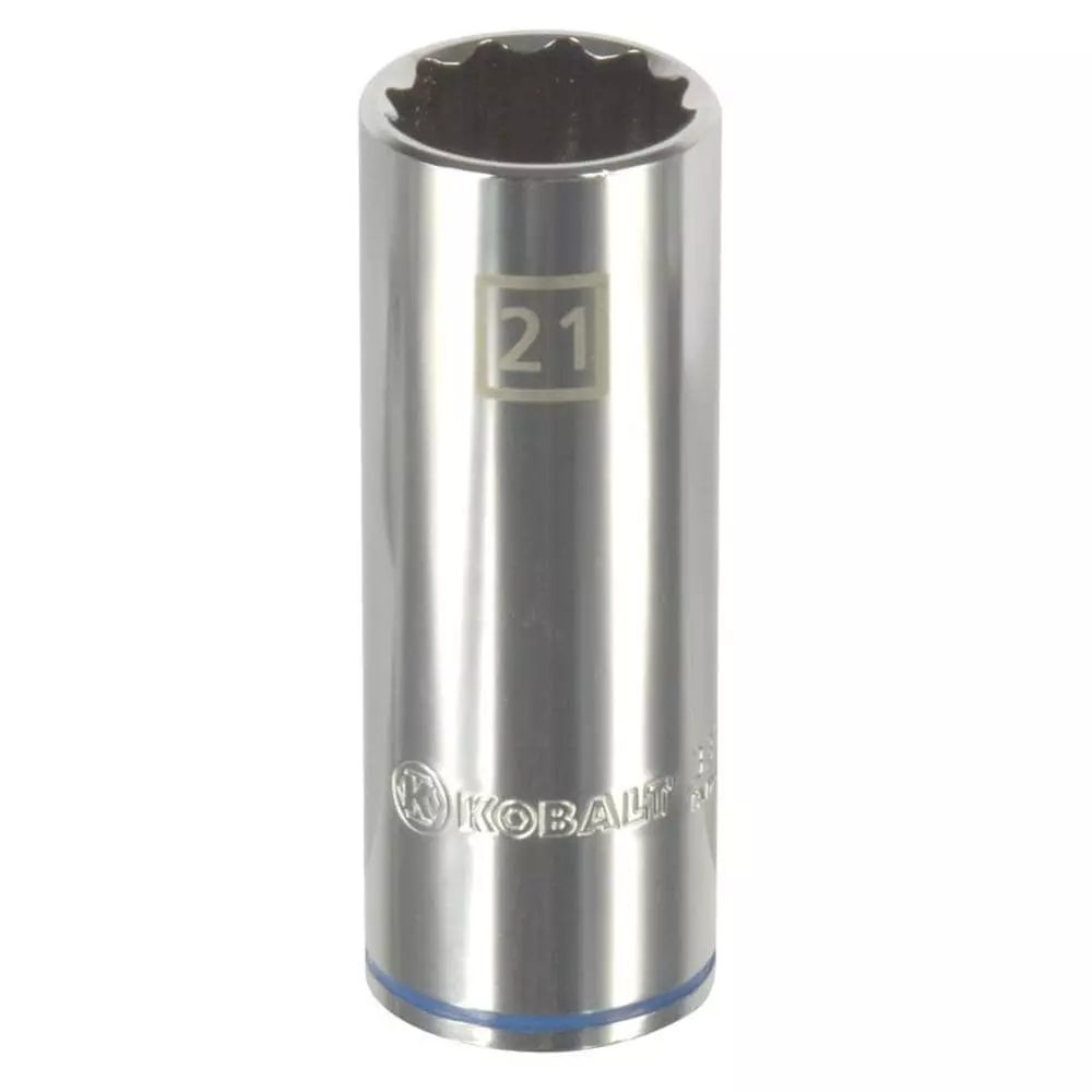 Kobalt Metric 1/2-in Drive 12-point 21-mm Deep Socket - Hand Tools