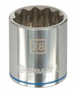 Kobalt Metric 1/2-in Drive 12-point 28-mm Shallow Socket - Hand Tools