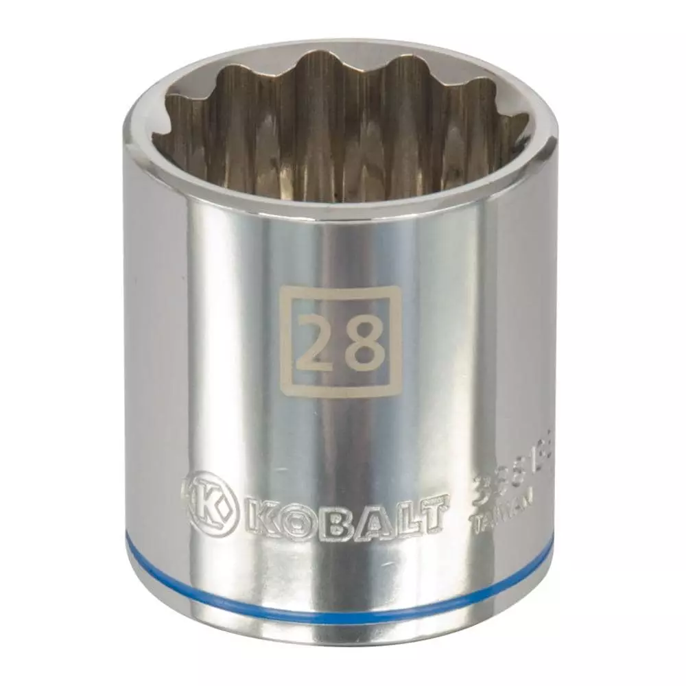 Kobalt Metric 1/2-in Drive 12-point 28-mm Shallow Socket - Hand Tools