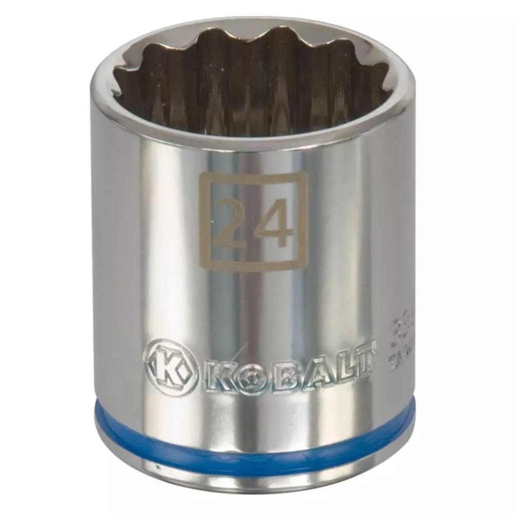 Kobalt Metric 1/2-in Drive 12-point 24-mm Shallow Socket - Hand Tools