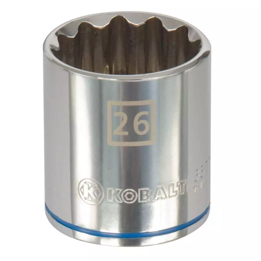Kobalt Metric 1/2-in Drive 12-point 26-mm Shallow Socket - Hand Tools