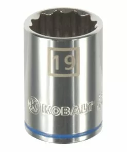 Kobalt Metric 1/2-in Drive 12-point 19-mm Shallow Socket - Hand Tools