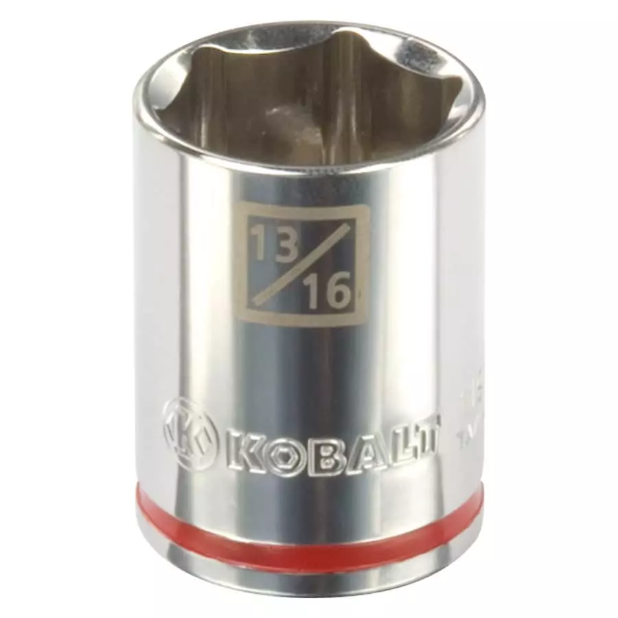 Kobalt Standard (SAE) 1/2-in Drive 6-point 13/16-in Shallow Socket - Hand Tools