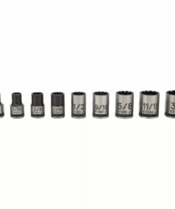 Kobalt Universal 9-Piece Standard (SAE) 3/8-in Drive Spline Set Shallow Socket Set - Hand Tools