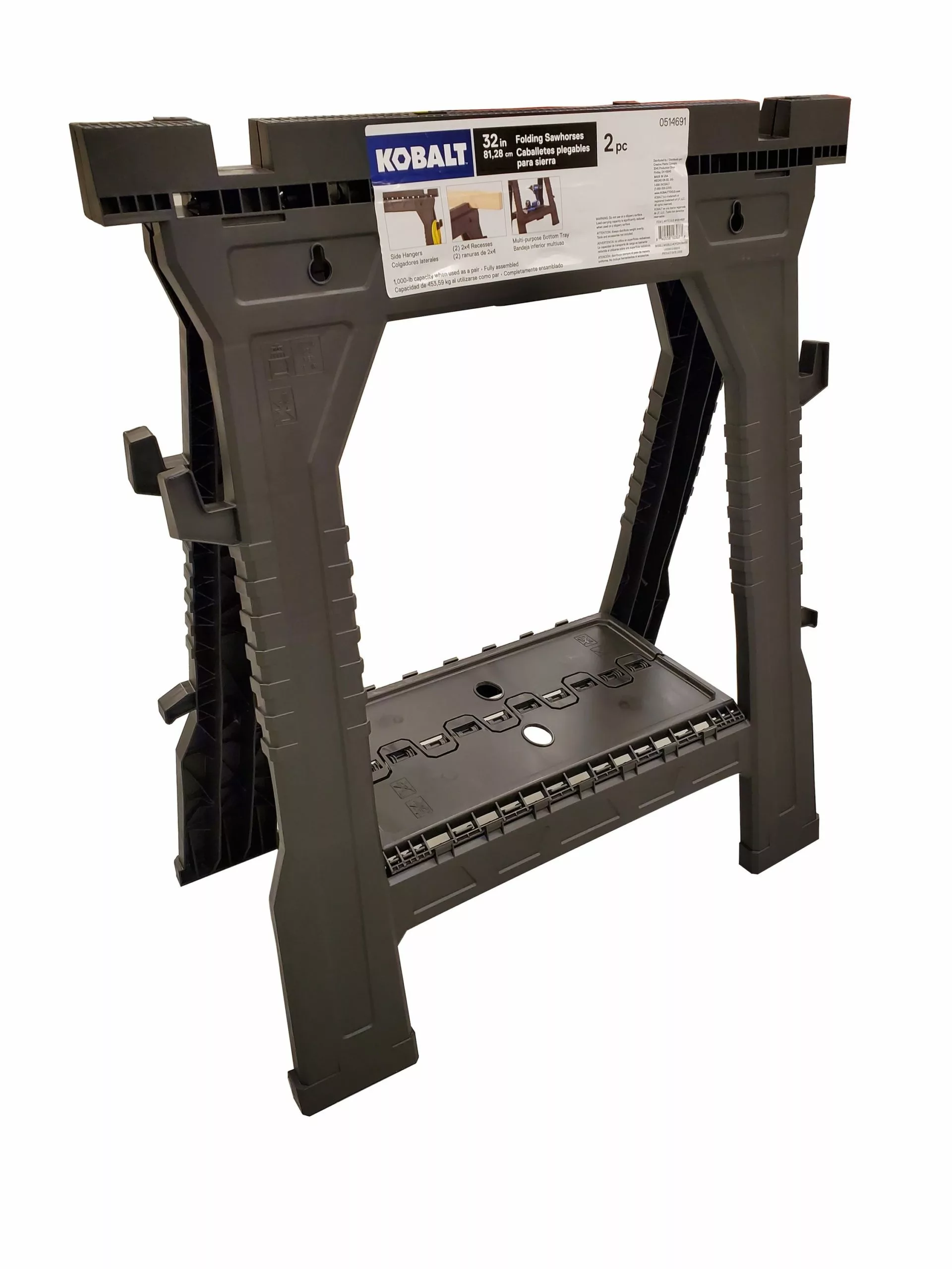 Kobalt 2-Pack 4.1-in W x 32-in H Plastic Saw Horse (1000-lb Capacity) - Tool Storage & Work Benches - Image 8