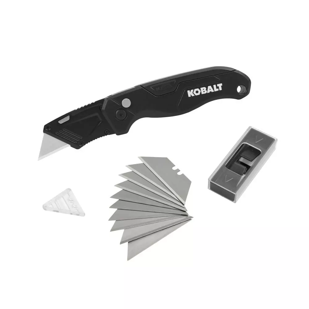 Kobalt Speed Release 10-Blade Folding Utility Knife with On Tool Blade Storage - Hand Tools