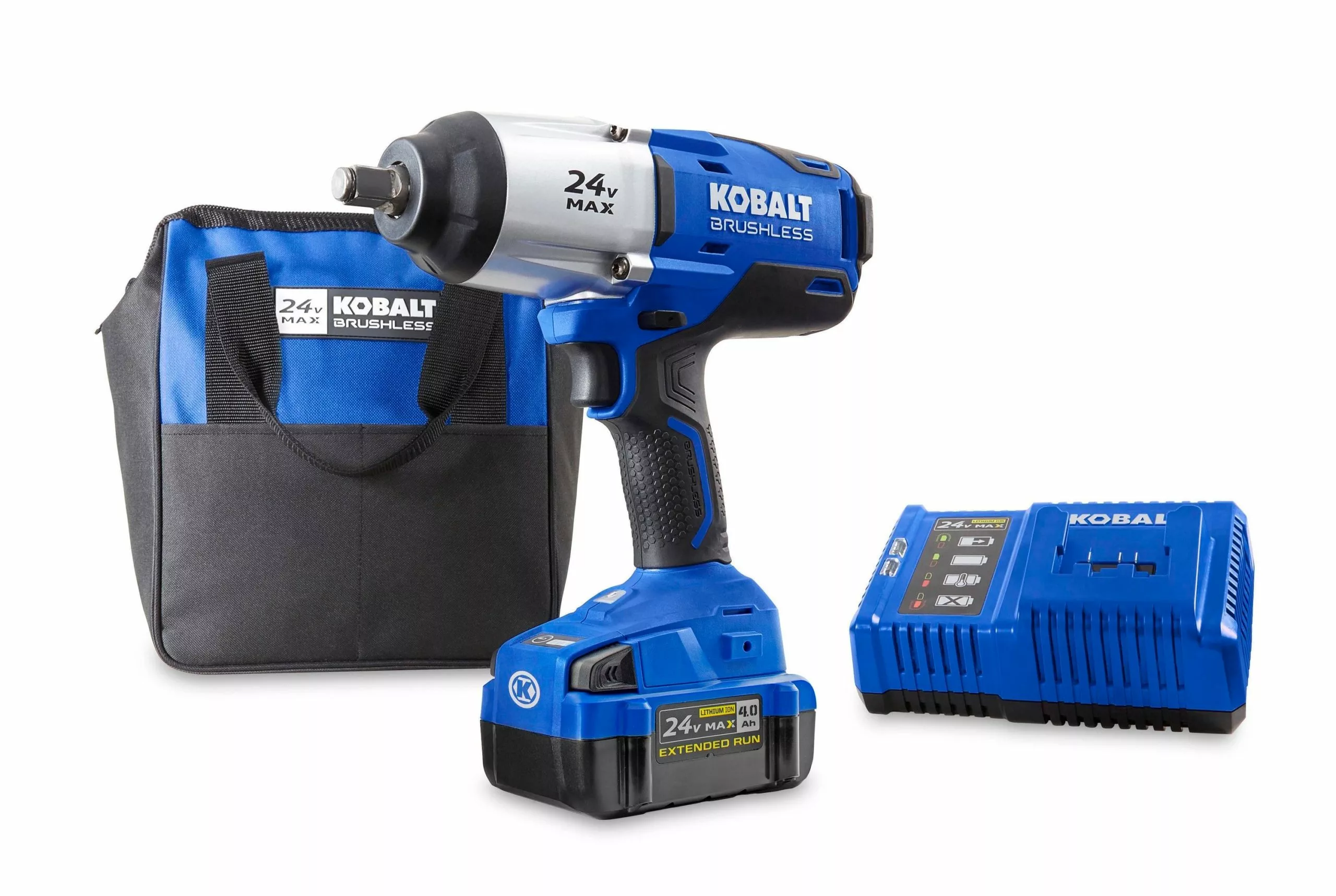 Kobalt 24-volt Max Variable Speed Brushless 1/2-in Drive Cordless Impact Wrench (1-Battery Included) - Power Tools