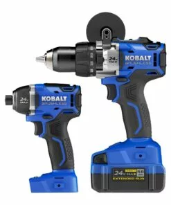 Kobalt 2-Tool 24-Volt Max Brushless Power Tool Combo Kit with Soft Case (1-Battery Included and Charger Included) - Power Tools