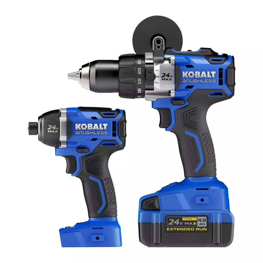 Kobalt 2-Tool 24-Volt Max Brushless Power Tool Combo Kit with Soft Case (1-Battery Included and Charger Included) - Power Tools