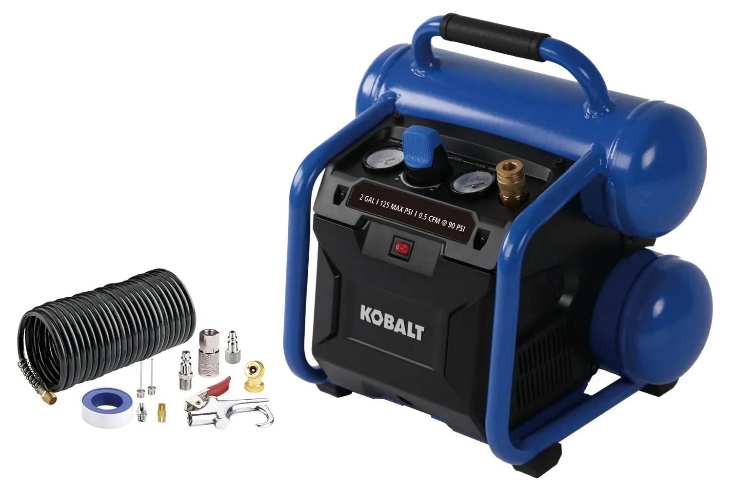 Kobalt 2-Gallon Single Stage Portable Electric Twin Stack Air Compressor - Air Tools & Compressors