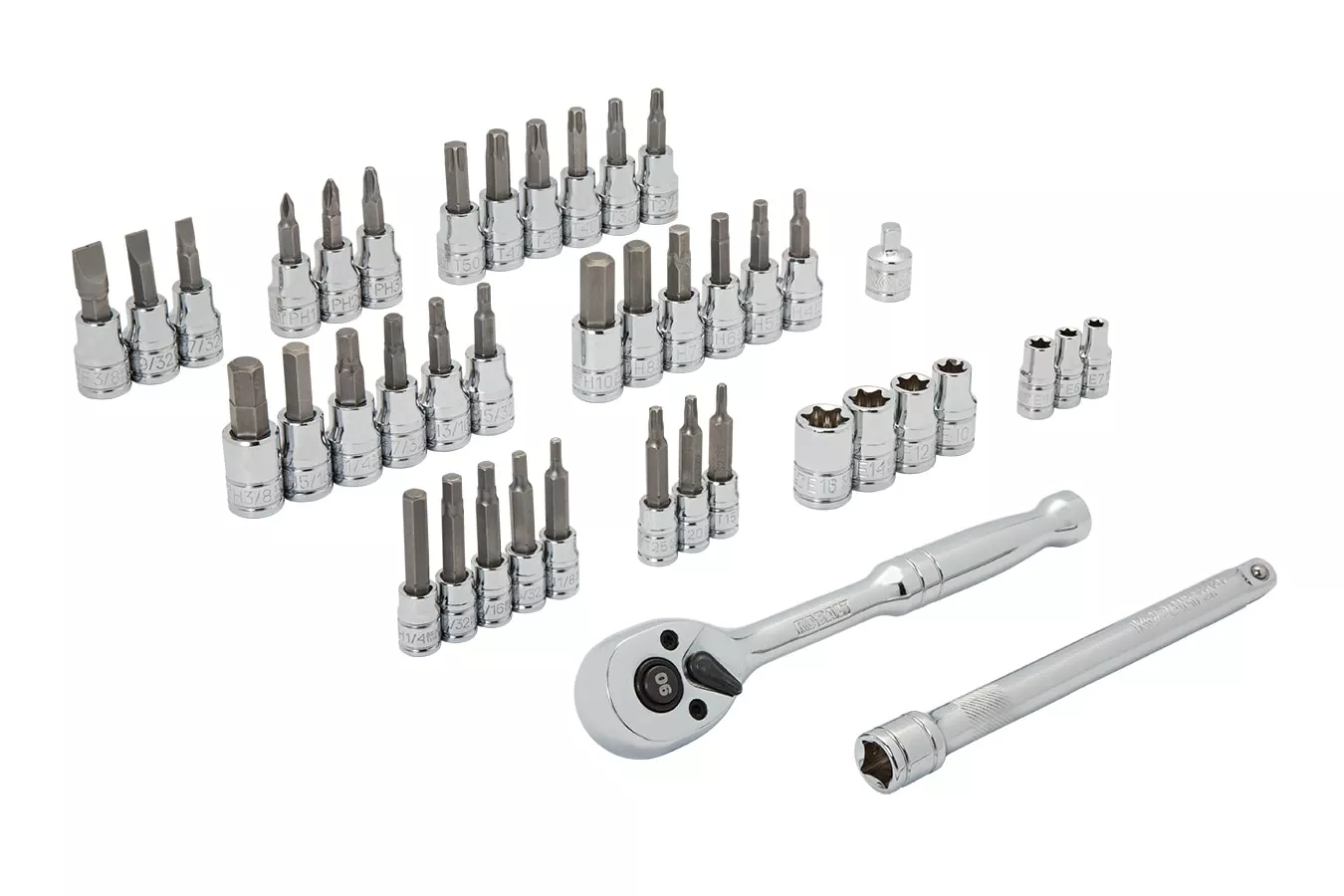 Kobalt 42-Piece 3/8-in Drive Set Hex; Torx; Phillips; Flathead Bit Standard (SAE) and Metric Combination Driver Socket Set - Hand Tools - Image 2