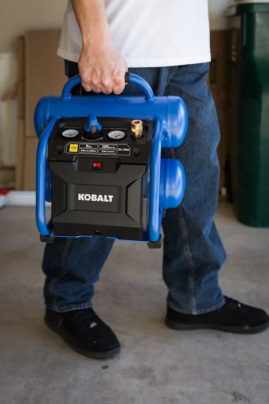 Kobalt 2-Gallon Single Stage Portable Electric Twin Stack Air Compressor - Air Tools & Compressors - Image 3