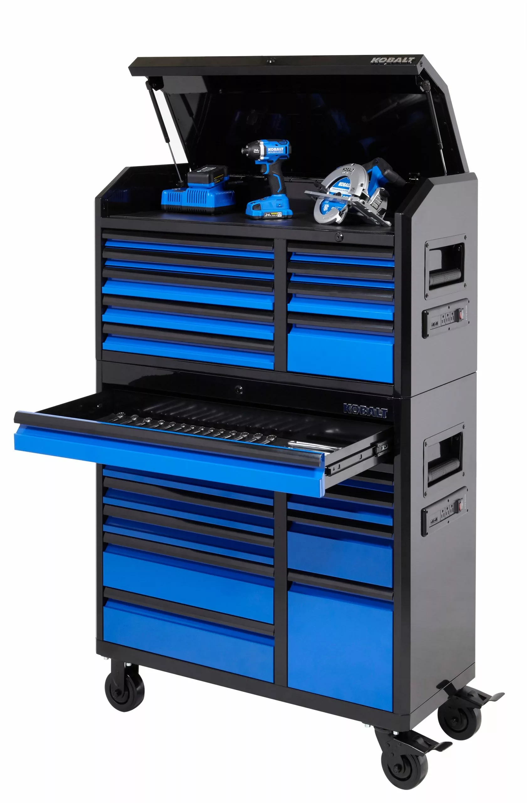 Kobalt 3000 Series 41-in W x 22.5-in H 9-Drawer Steel Tool Chest (Black) - Tool Storage & Work Benches - Image 2