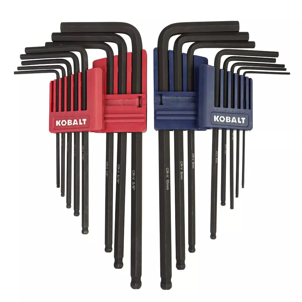 Kobalt 16-key Standard (Sae) and Metric Combination Hex Key Set - Hand Tools