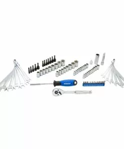 Kobalt 80-Piece Standard (SAE) and Metric Combination Polished Chrome Mechanics Tool Set (3/8-in) - Hand Tools