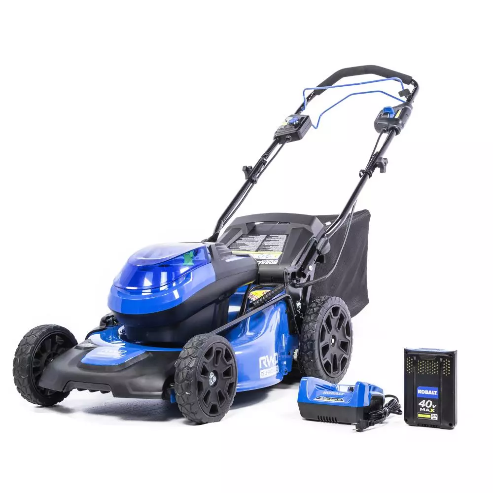 Kobalt 40-Volt Max Brushless 20-in Self-propelled Cordless Electric Lawn Mower 5 Ah (Battery and Charger Included) - Outdoor Tools & Equipment
