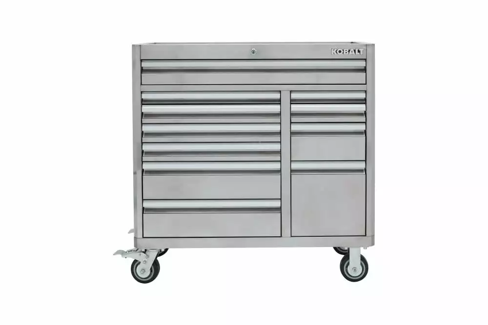 Kobalt 3000 Series 41-in W x 41-in H 11-Drawer Stainless Steel Rolling Tool Cabinet (Stainless Steel) - Tool Storage & Work Benches