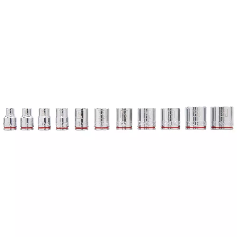 Kobalt 11-Piece Standard (SAE) 3/8-in Drive 6-point Set Shallow Socket Set - Hand Tools