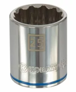 Kobalt Metric 1/2-in Drive 12-point 25-mm Shallow Socket - Hand Tools