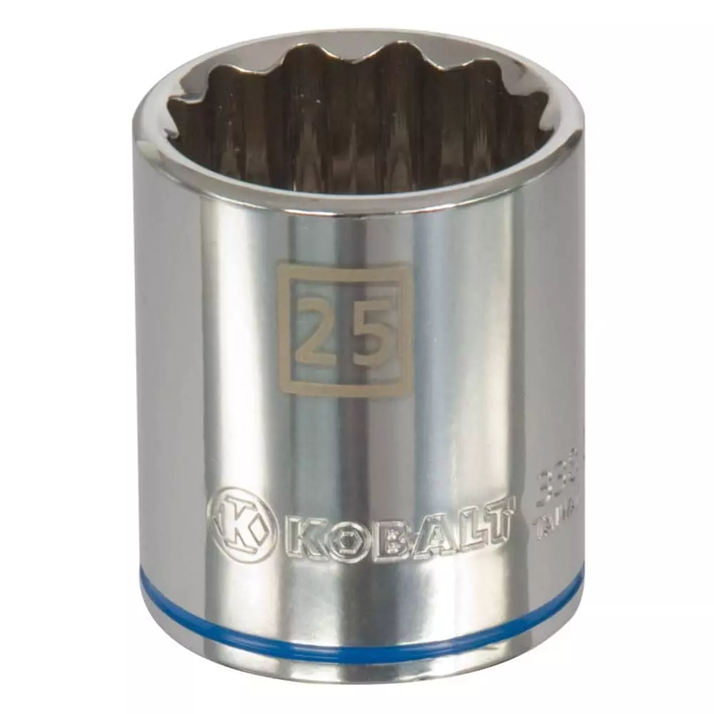 Kobalt Metric 1/2-in Drive 12-point 25-mm Shallow Socket - Hand Tools