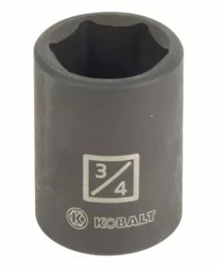 Kobalt -Piece Standard (SAE) 1/2-in Drive 3/4-in 6-Point Impact Socket - Hand Tools
