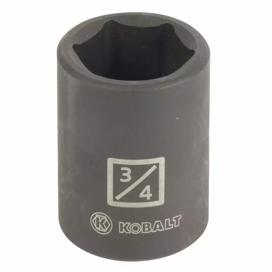 Kobalt -Piece Standard (SAE) 1/2-in Drive 3/4-in 6-Point Impact Socket - Hand Tools
