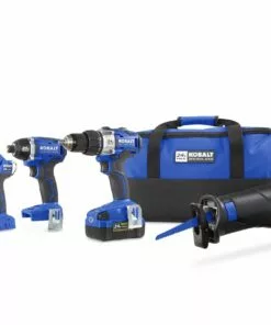 Kobalt 4-Tool 24-Volt Max Brushless Power Tool Combo Kit with Soft Case (1-Battery Included and Charger Included) - Power Tools
