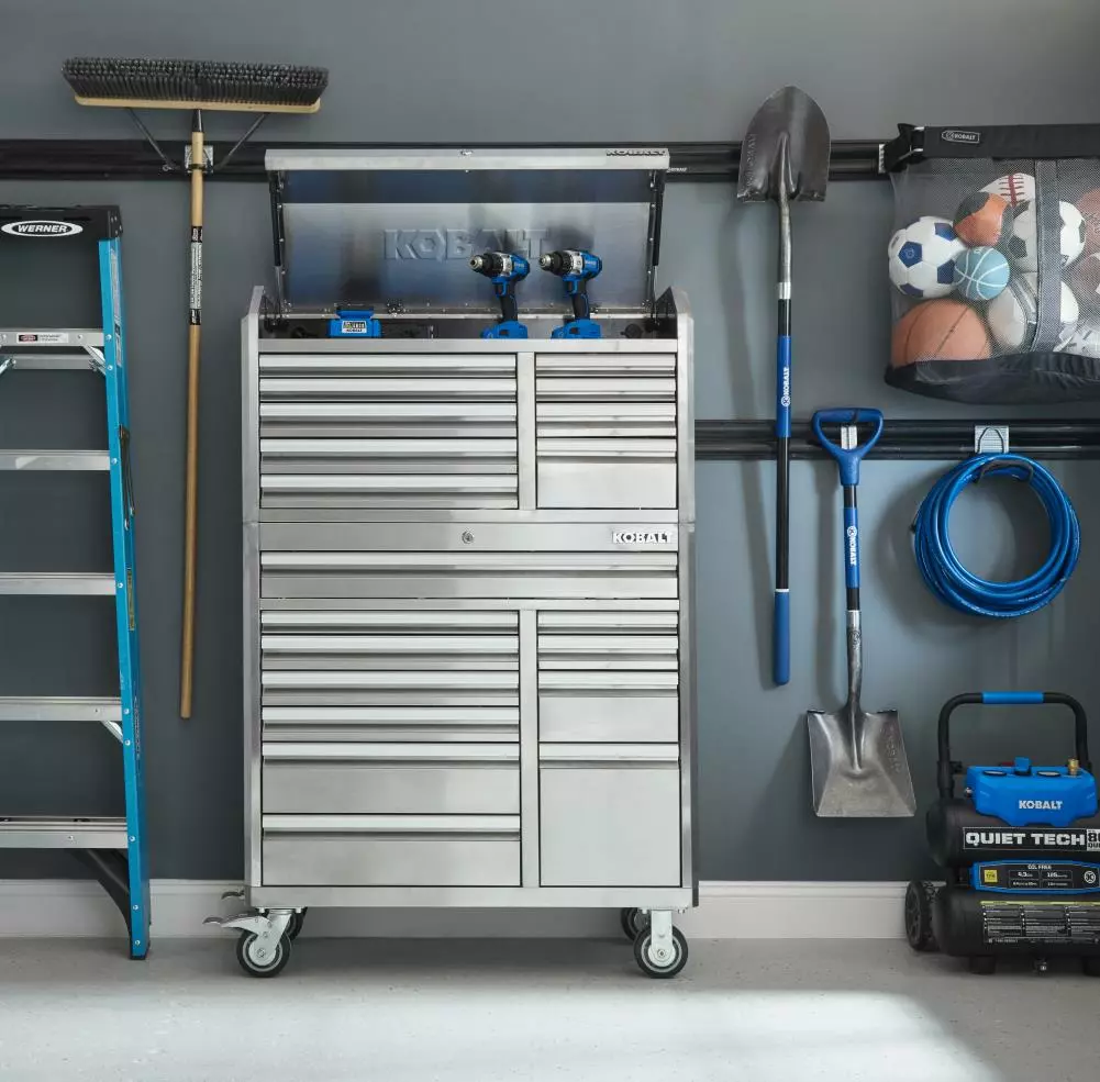 Kobalt 3000 Series 41-in W x 41-in H 11-Drawer Stainless Steel Rolling Tool Cabinet (Stainless Steel) - Tool Storage & Work Benches - Image 9