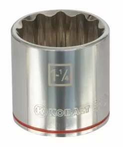 Kobalt Standard (SAE) 1/2-in Drive 12-point 1-1/4-in Shallow Socket - Hand Tools