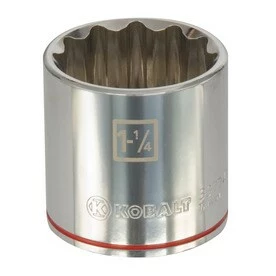 Kobalt Standard (SAE) 1/2-in Drive 12-point 1-1/4-in Shallow Socket - Hand Tools - Image 4
