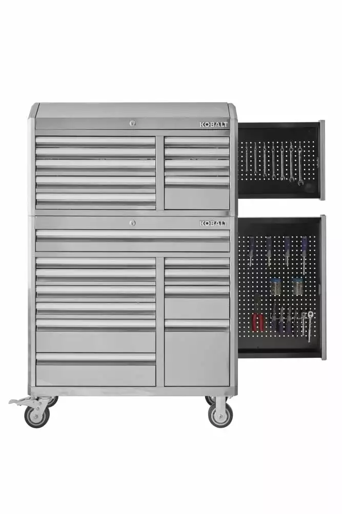 Kobalt 3000 Series 41-in W x 41-in H 11-Drawer Stainless Steel Rolling Tool Cabinet (Stainless Steel) - Tool Storage & Work Benches - Image 14