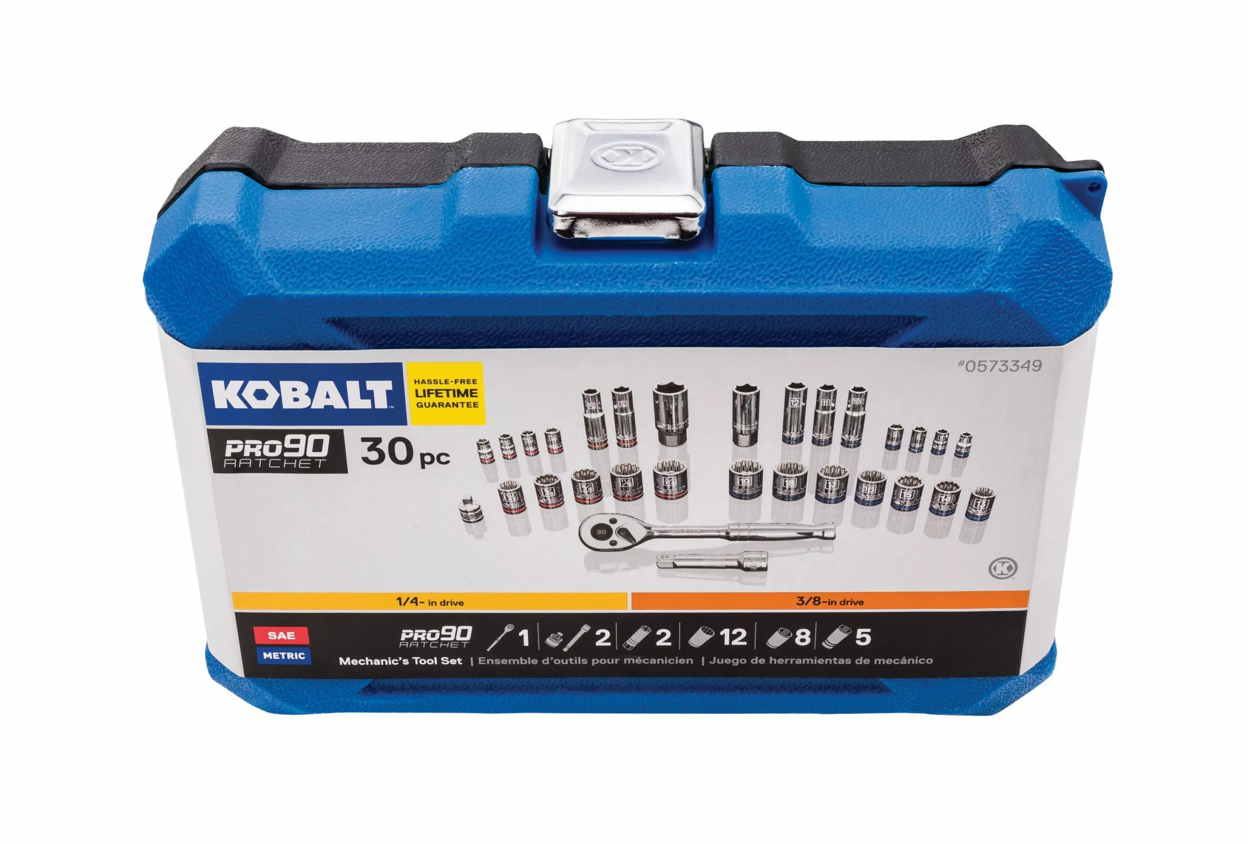 Kobalt 30-Piece Standard (SAE) and Metric Combination Polished Chrome Mechanics Tool Set (3/8-in;) - Hand Tools - Image 9