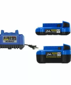 Kobalt 24-Volt Max 2-Pack 2 Amp-Hour; 4 Amp-Hour Lithium Power Tool Battery Kit (Charger Included) - Power Tool Accessories