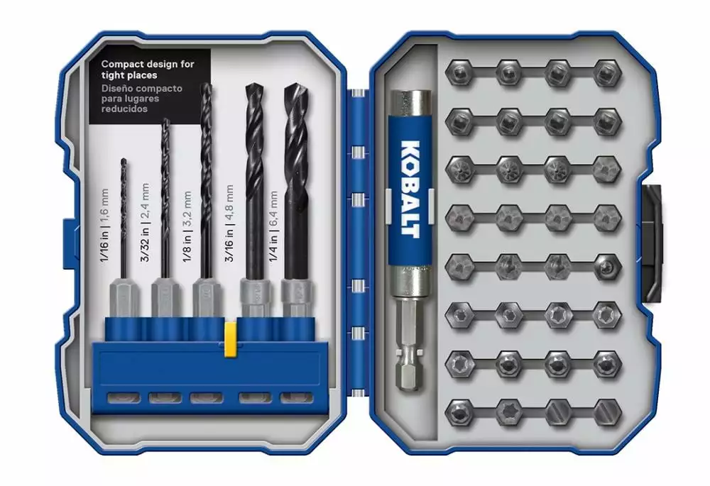 Kobalt 38-Piece Assorted Set Black Oxide Coated Hss Twist Drill Bit Set - Power Tool Accessories