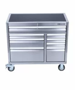 Kobalt 3000 Series 41-in W x 37.5-in H 8-Drawer Stainless Steel Rolling Tool Cabinet (Stainless Steel) - Tool Storage & Work Benches