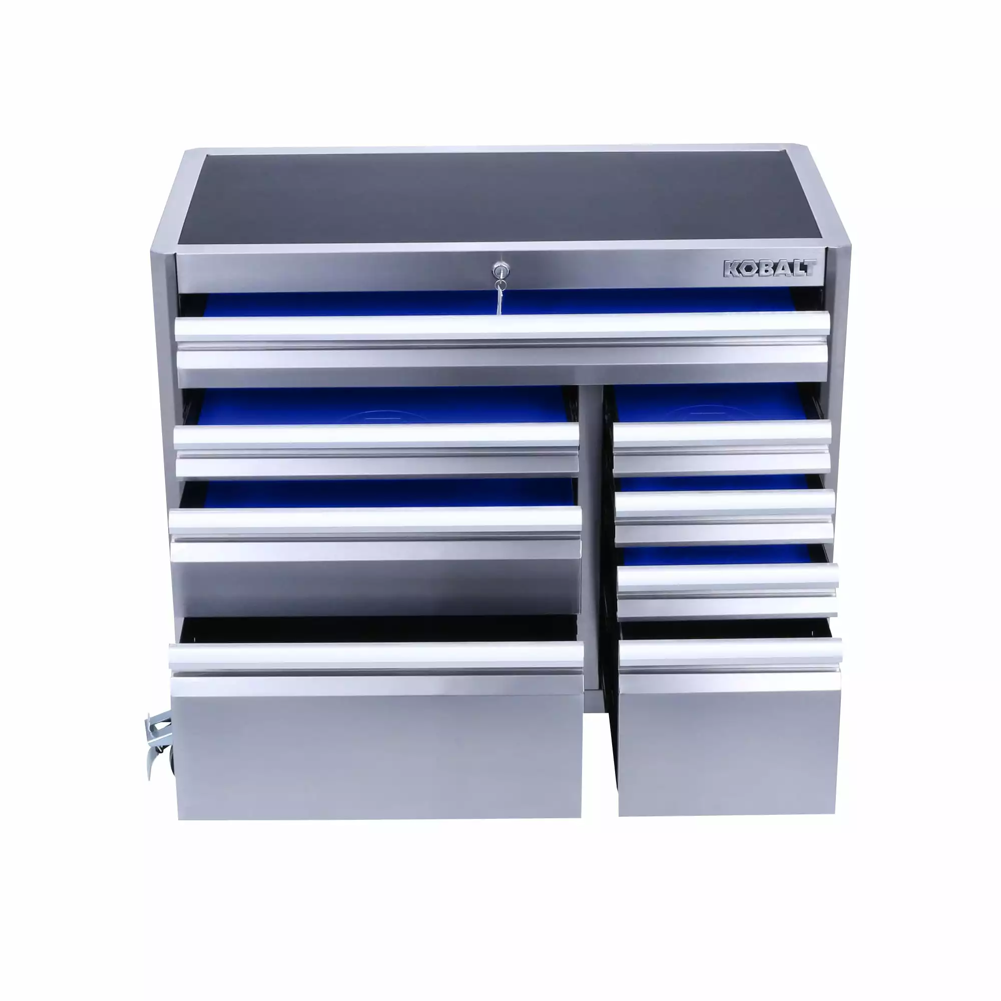 Kobalt 3000 Series 41-in W x 37.5-in H 8-Drawer Stainless Steel Rolling Tool Cabinet (Stainless Steel) - Tool Storage & Work Benches - Image 2