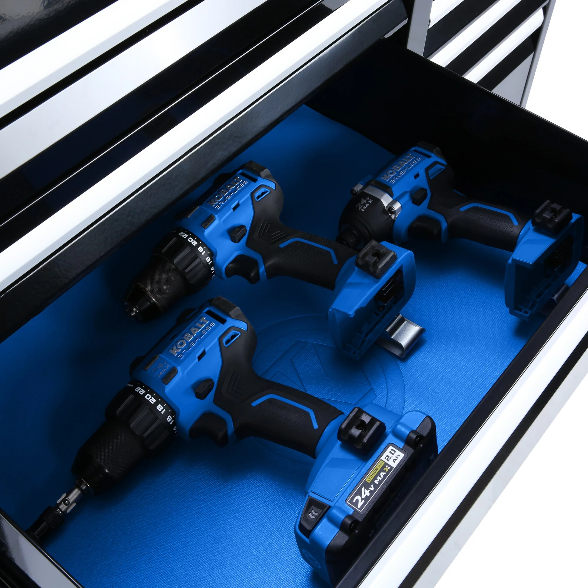 Kobalt 3000 Series 41-in W x 37.5-in H 8-Drawer Steel Rolling Tool Cabinet (Black) - Tool Storage & Work Benches - Image 9