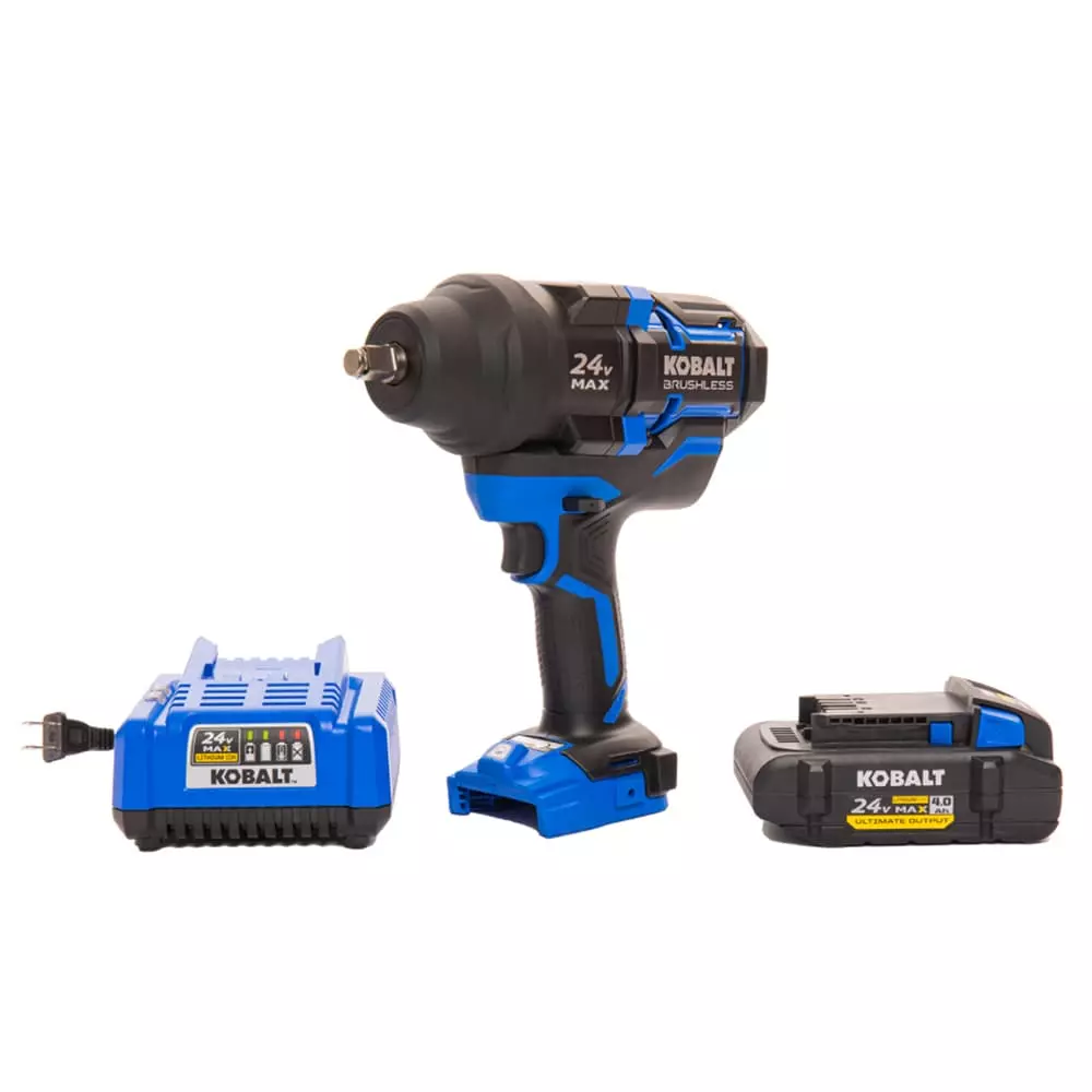 Kobalt 24-Volt XTR Variable Speed Brushless 1/2-in Drive Cordless Impact Wrench (1-Battery Included) - Power Tools