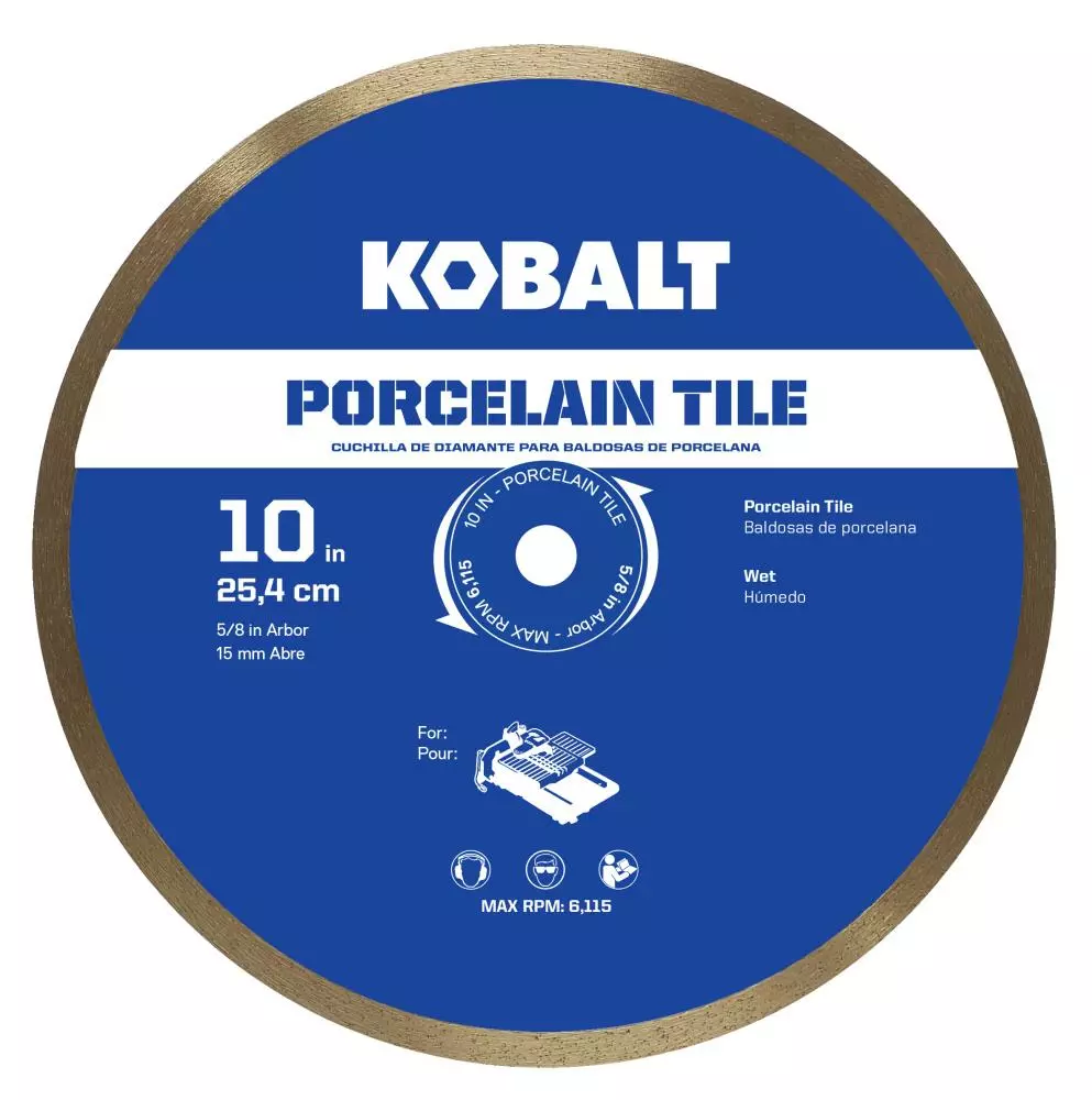 Kobalt 10-in Wet Porcelain Tile Diamond Saw Blade - Power Tool Accessories