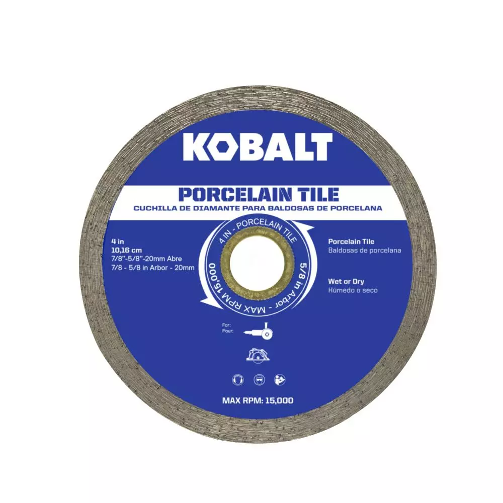Kobalt 4-in Wet or Dry Porcelain Continuous Diamond Saw Blade - Power Tool Accessories