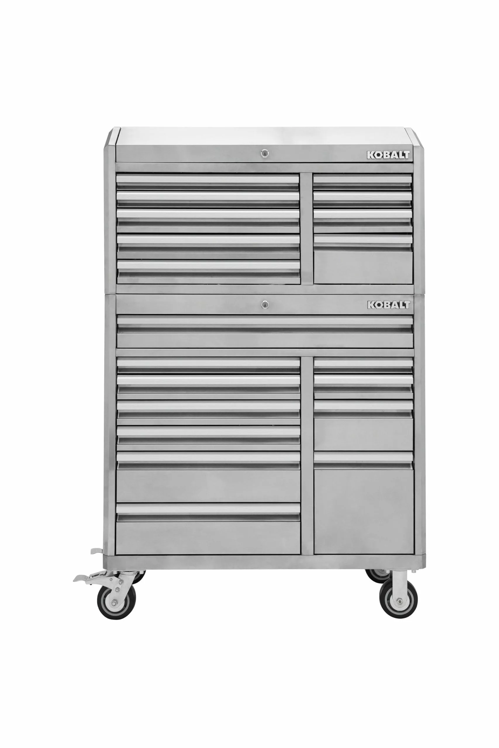 Kobalt 3000 Series 41-in W x 41-in H 11-Drawer Stainless Steel Rolling Tool Cabinet (Stainless Steel) - Tool Storage & Work Benches - Image 3