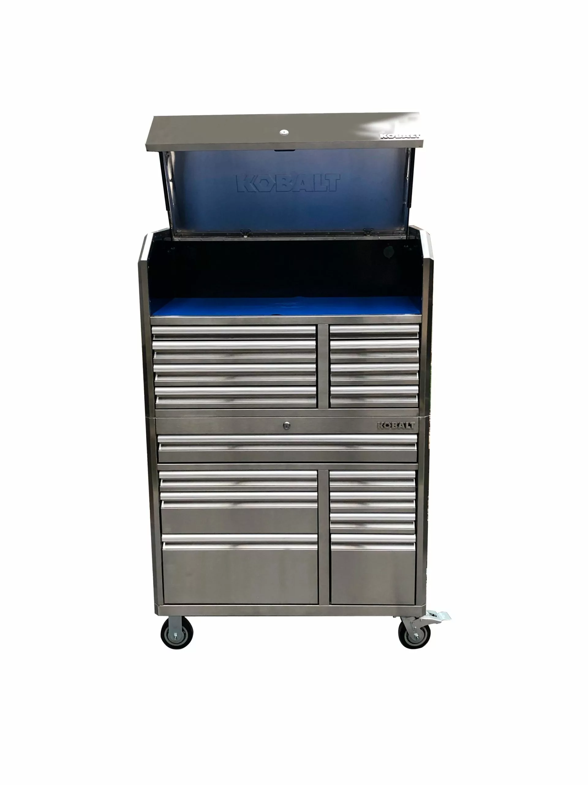 Kobalt 3000 Series 41-in W x 37.5-in H 8-Drawer Stainless Steel Rolling Tool Cabinet (Stainless Steel) - Tool Storage & Work Benches - Image 11
