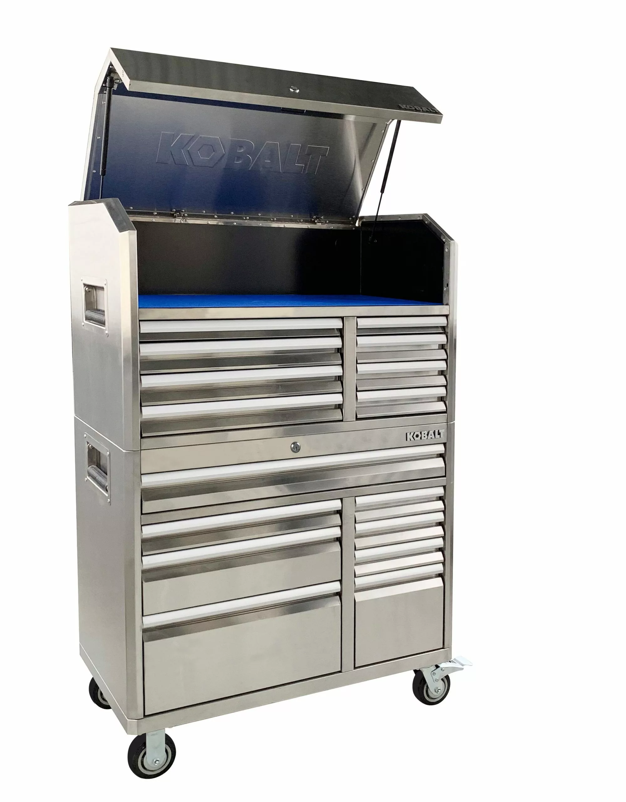 Kobalt 3000 Series 41-in W x 37.5-in H 8-Drawer Stainless Steel Rolling Tool Cabinet (Stainless Steel) - Tool Storage & Work Benches - Image 12