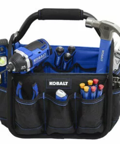 Kobalt Blue Black Polyester 12-in Tool Tote - Tool Storage & Work Benches