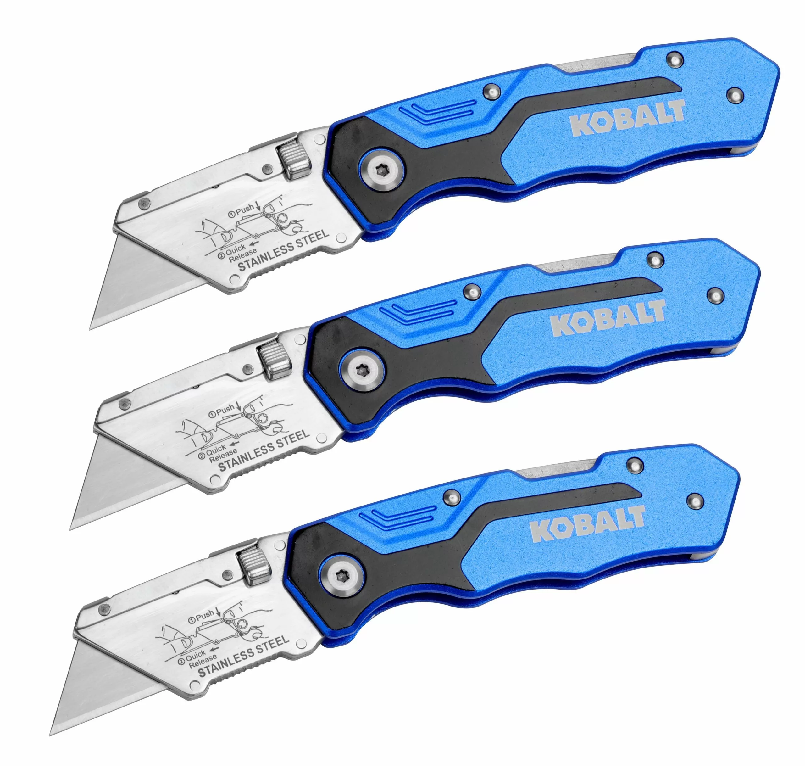 Kobalt 18mm 3-Blade Folding Utility Knife - Hand Tools