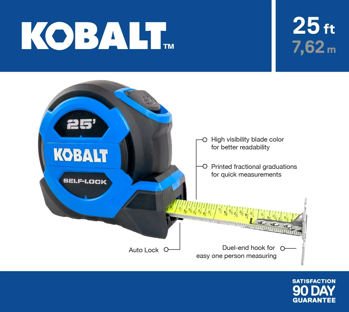Kobalt Tape measures 25-ft Auto Lock Tape Measure - Levels & Measuring Tools - Image 4