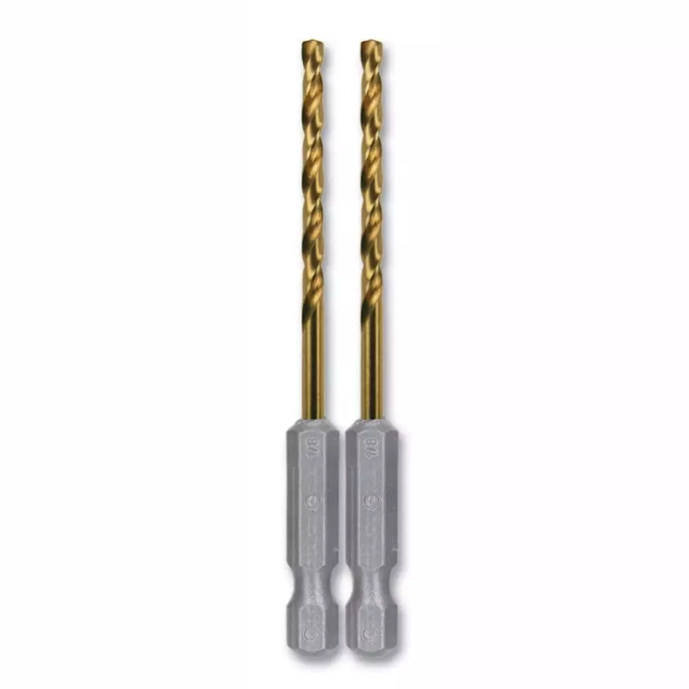 Kobalt 2-Piece 1/8-in 2-1/2-in Titanium Coated Hss Twist Drill Bit - Power Tool Accessories