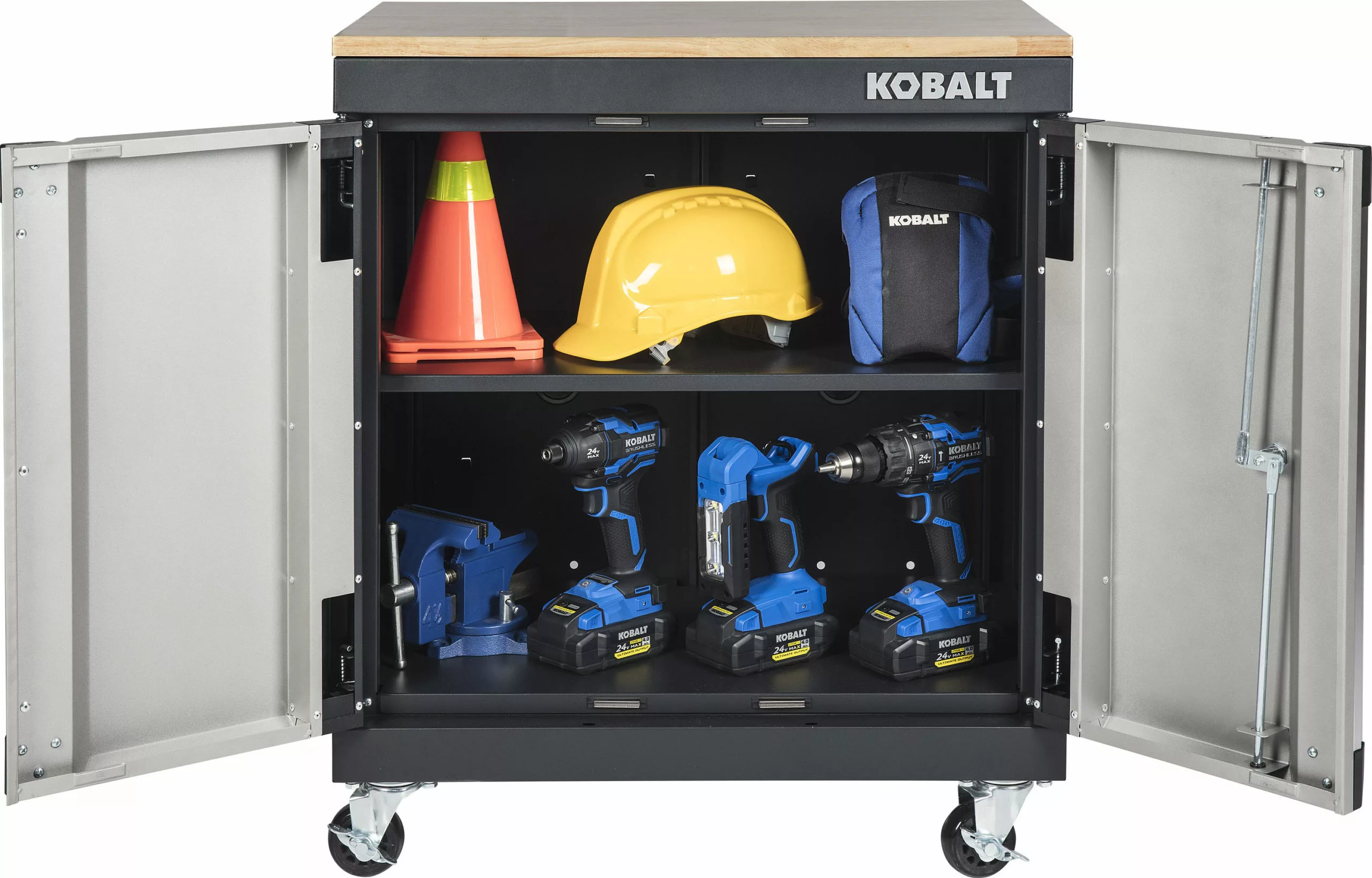 Kobalt 28-in W x 32.8-in H x 18.5-in D Steel Freestanding Garage Cabinet - Garage Organization - Image 2